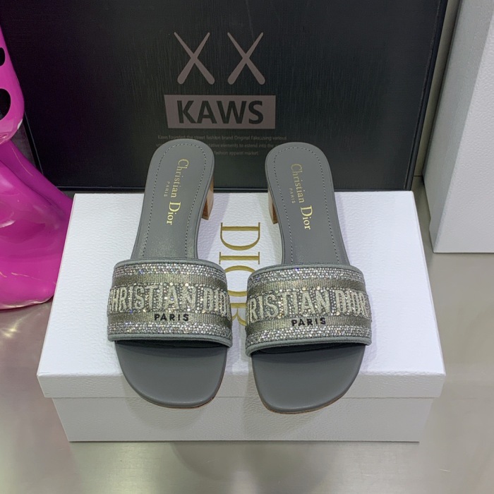 Dior Dway with Diamond Heeled Sandal Pumps Size 35-41 7-Color