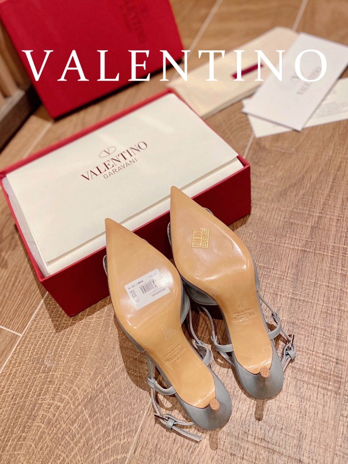 Valentino Vlogo Signature Patent Leather Slingback Pumps Size 35-41 4-Color