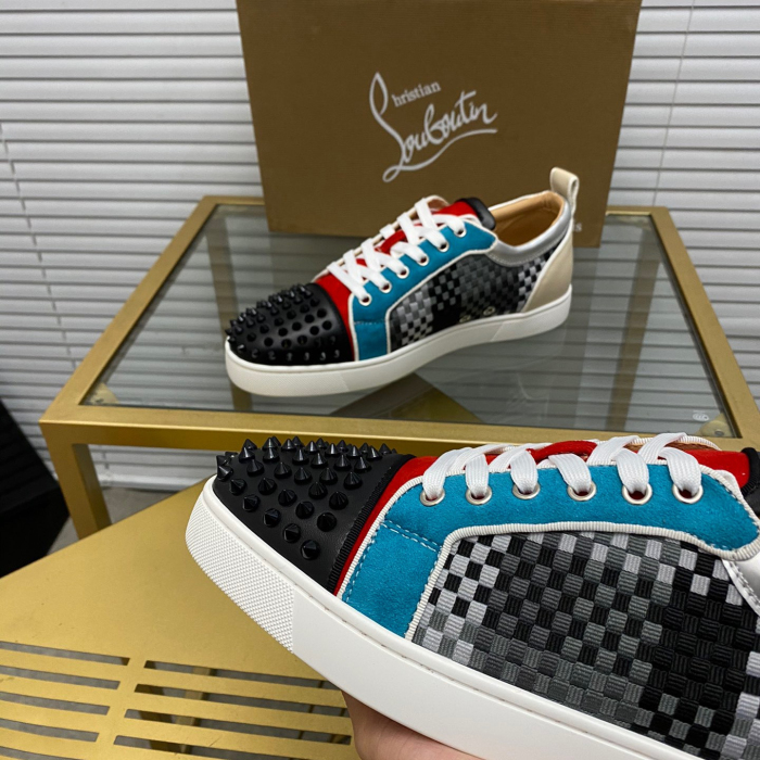 Christian Louboutin Louis Junior Spikes Sneaker Size 36-46  10-Color