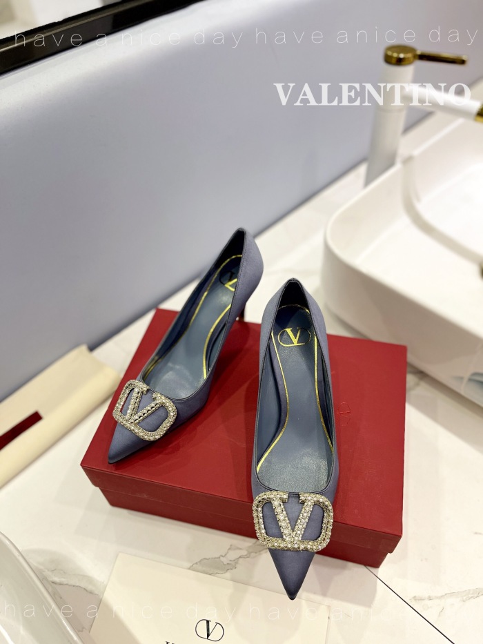 Valentino Vlogo Signature Satin Slingback Pumps Size 35-41 5-Color