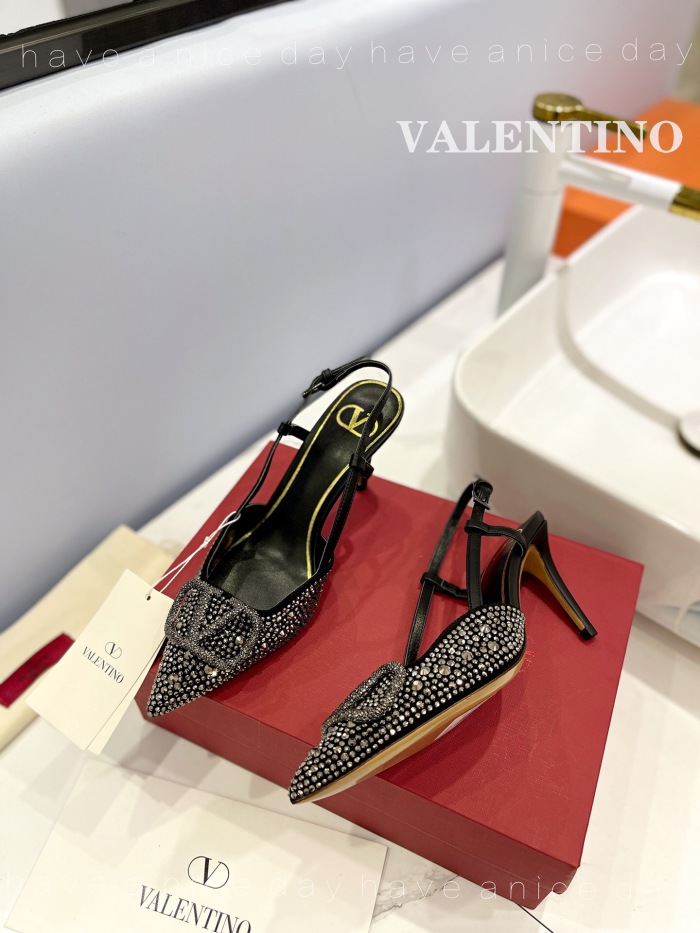 Valentino Vlogo Signature Satin Slingback Pumps Size 35-41 3-Color