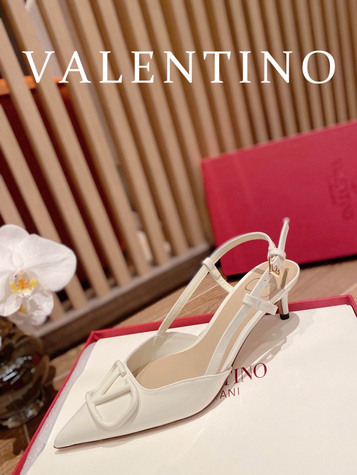 Valentino Vlogo Signature Patent Leather Slingback Pumps Size 35-41 4-Color
