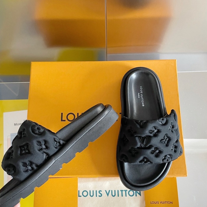 Louis Vuitton Pool Pillow Flat Comfort Slippers Size 36-46 5-Color