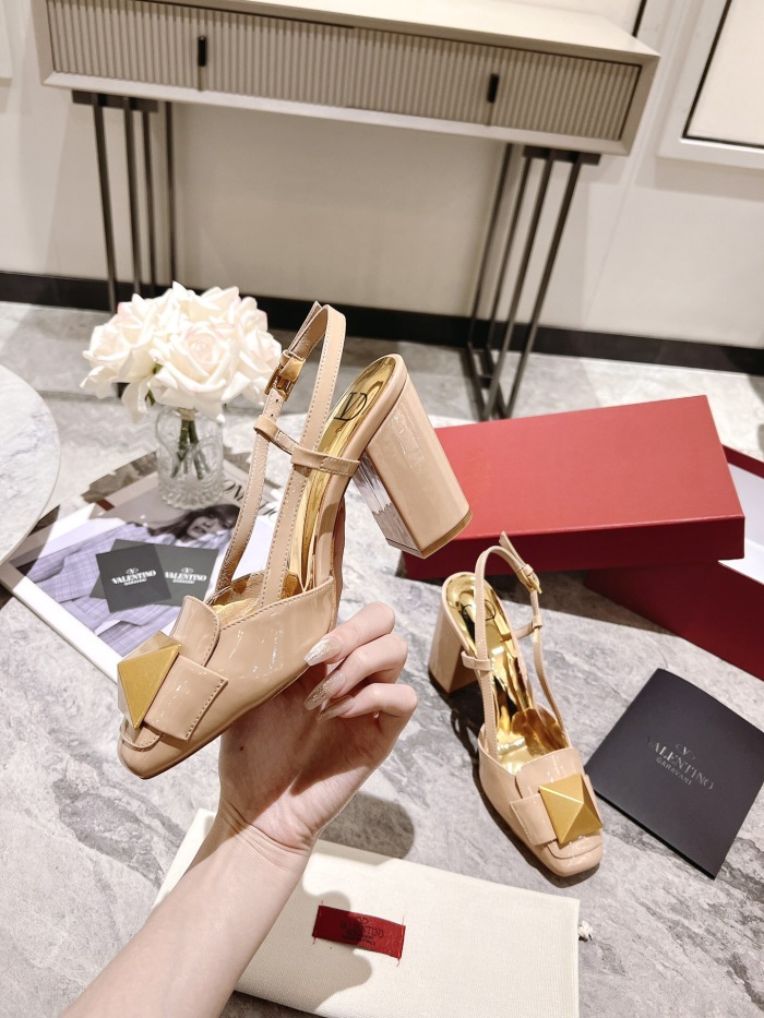 Valentino One Stud Patent Leather Slingback Pumps Size 35-41 4-Color