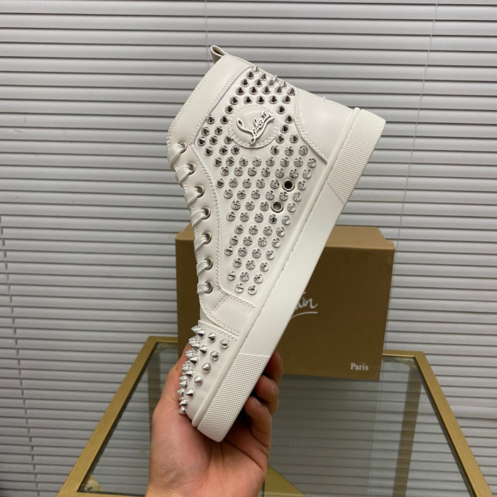 Christian Louboutin Louis Spikes High-Top Sneaker Size 36-46 10-Color