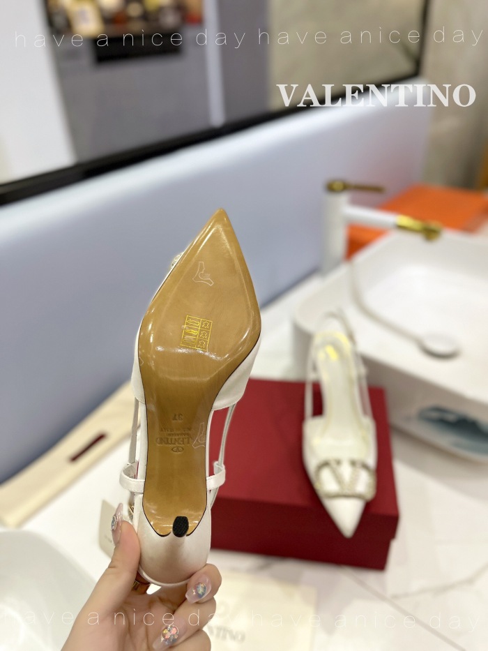 Valentino Vlogo Signature Satin Slingback Pumps Size 35-41 6-Color