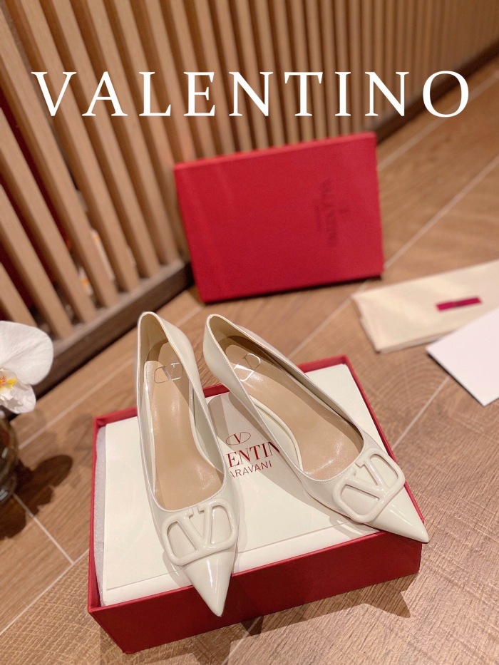 Valentino Vlogo Signature Patent Leather Slingback Pumps Size 35-41 4-Color
