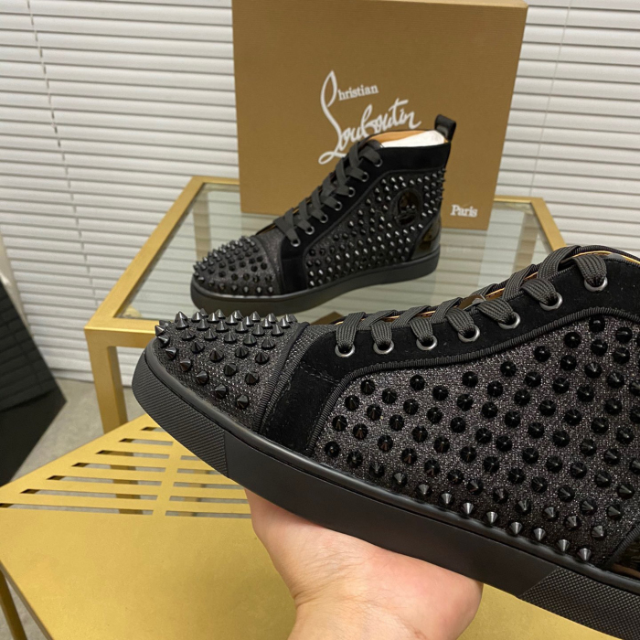 Christian Louboutin Louis Spikes High-Top Sneaker Size 36-46 10-Color