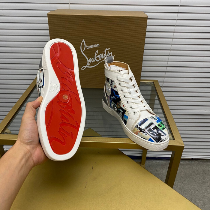 Christian Louboutin Fun Louis High-Top Sneaker Size 36-46  4-Color