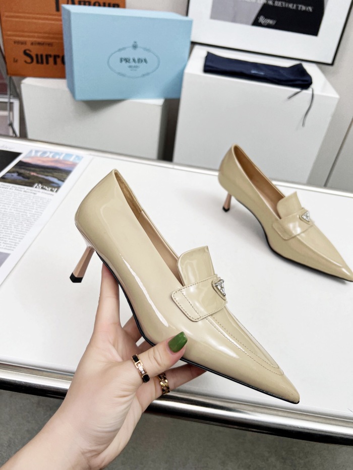 Prada Brushed Leather Slingback Pumps Size 35-41 3-Color