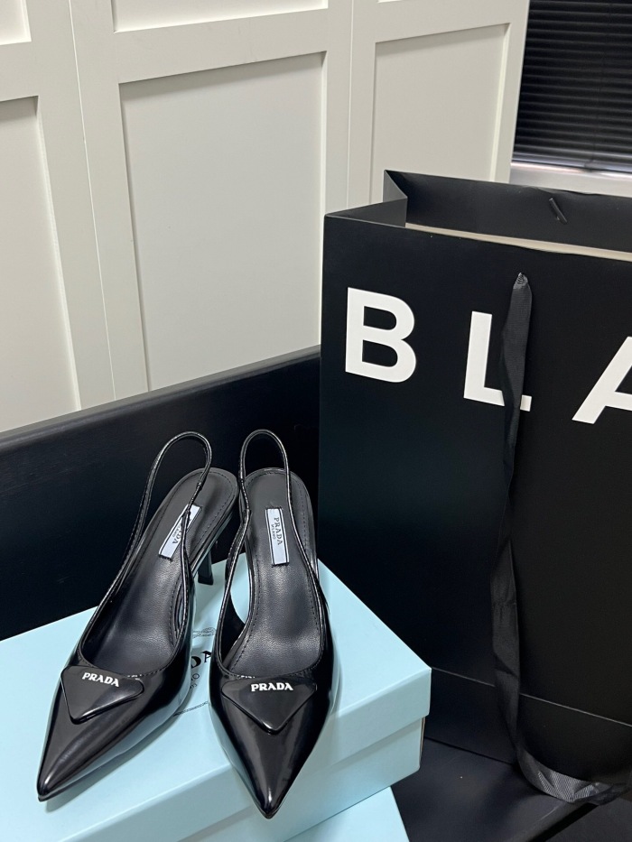 Prada Brushed Leather Slingback Pumps Size 35-41 3-Color