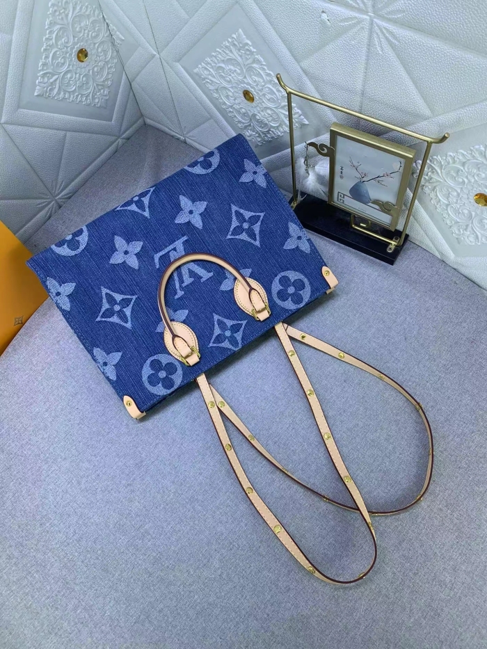 Louis Vuitton Onthego Denim Cowboy  Women Handbag 35*27*14cm