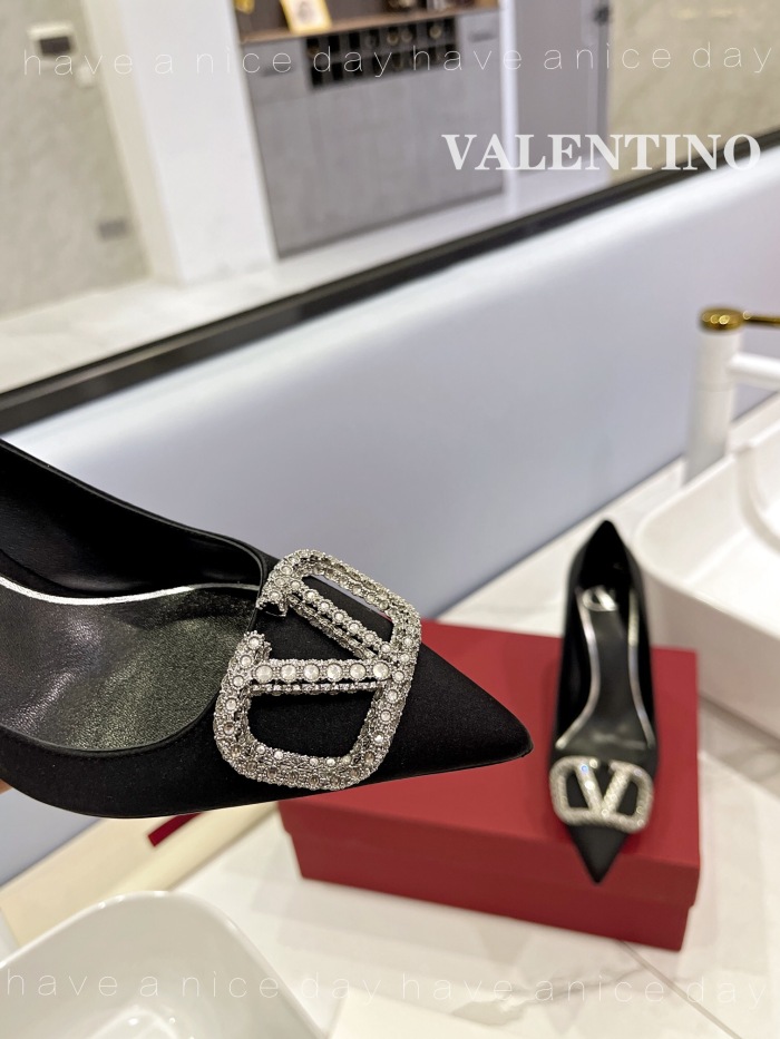 Valentino Vlogo Signature Satin Slingback Pumps Size 35-41 5-Color