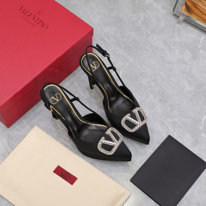 Valentino Vlogo Signature Satin Slingback Platform Size 35-41 5-Color