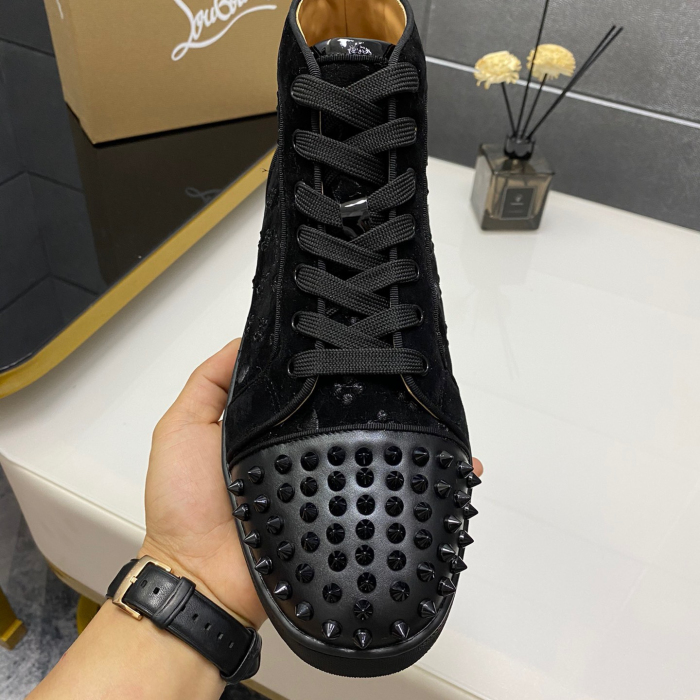 Christian Louboutin Lou Spikes High-Top Sneaker Size 36-46  10-Color