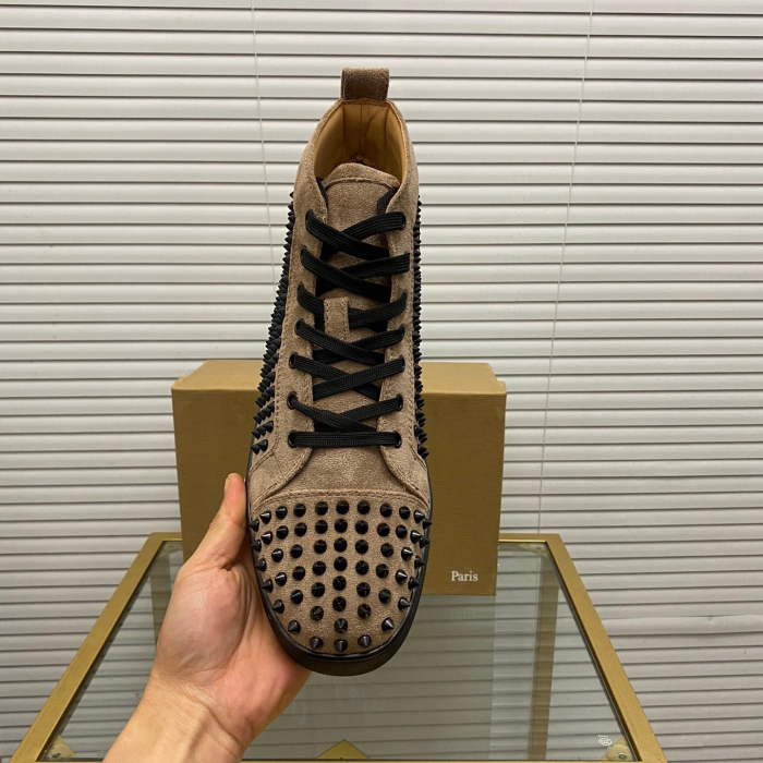Christian Louboutin Louis Spikes High-Top Sneaker Size 36-46 10-Color