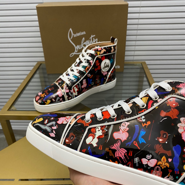 Christian Louboutin Fun Louis High-Top Sneaker Size 36-46  4-Color