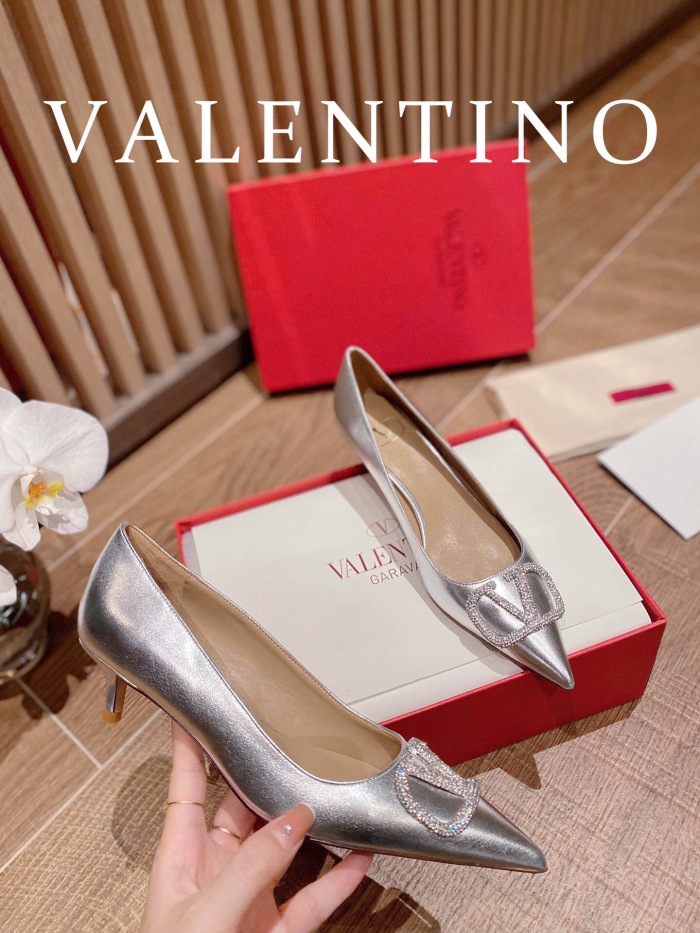 Valentino Vlogo Signature Satin Slingback Pumps Size 35-41 4-Color