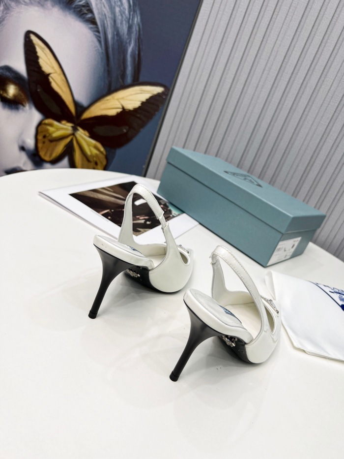 Prada Brushed Leather Slingback Pumps Size 35-41 8-Color