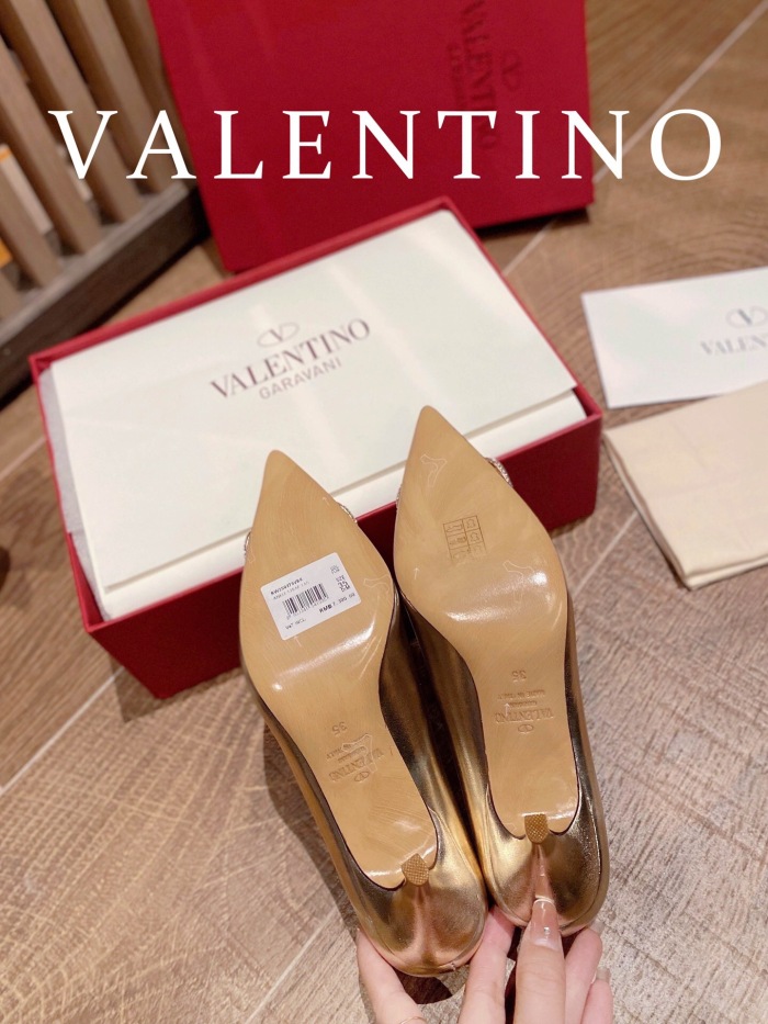 Valentino Vlogo Signature Satin Slingback Pumps Size 35-41 4-Color