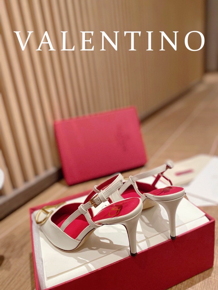 Valentino Vlogo Signature Calfskin Slingback Pumps Size 35-41 4-Color