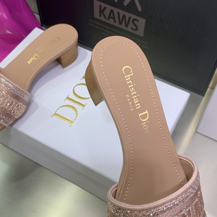 Dior Dway with Diamond Heeled Sandal Pumps Size 35-41 7-Color