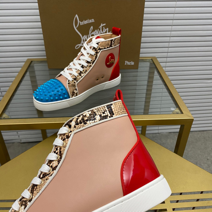 Christian Louboutin Lou Spikes High-Top Sneaker Size 36-46  9-Color