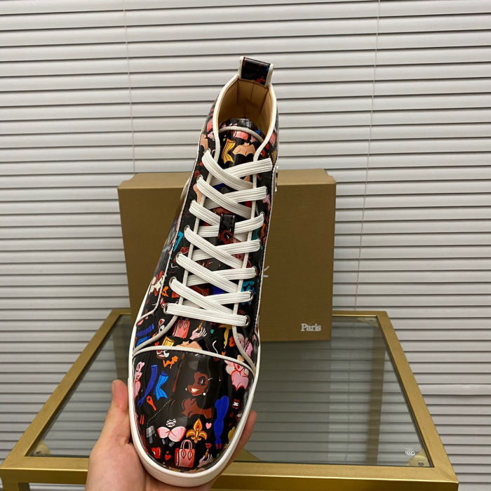Christian Louboutin Fun Louis High-Top Sneaker Size 36-46  4-Color