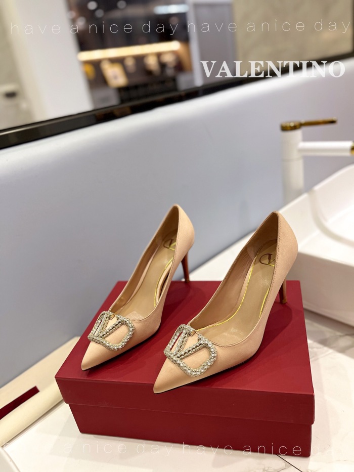 Valentino Vlogo Signature Satin Slingback Pumps Size 35-41 5-Color