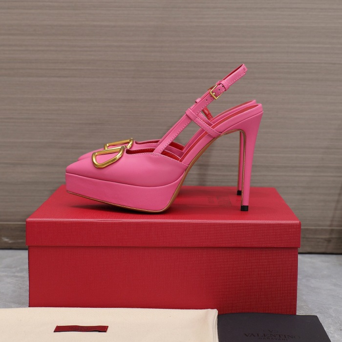Valentino Vlogo Signature Calfskin Slingback Pumps Size 35-41 4-Color