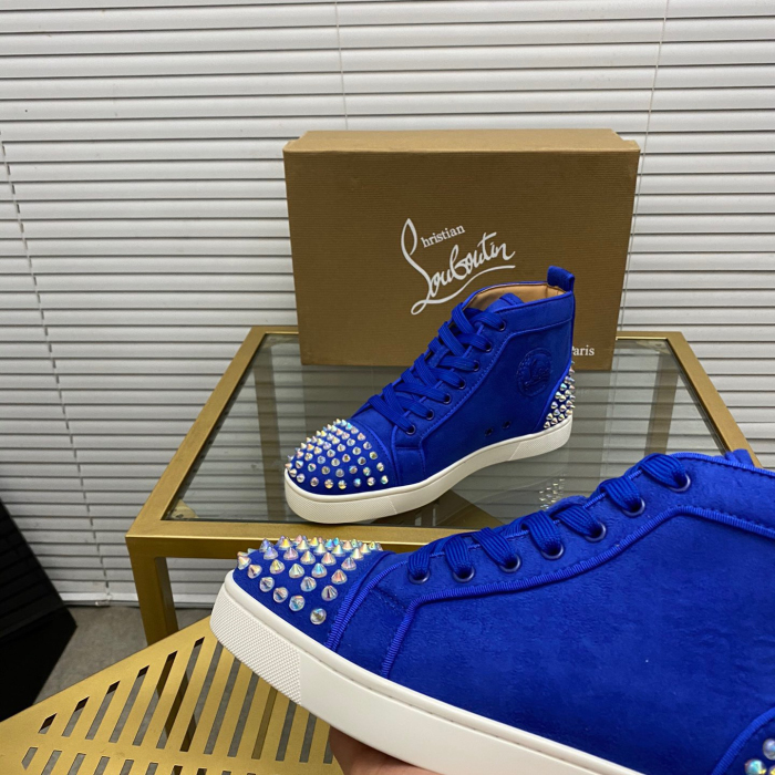 Christian Louboutin Louis Spikes High-Top Sneaker Size 36-46  5-Color