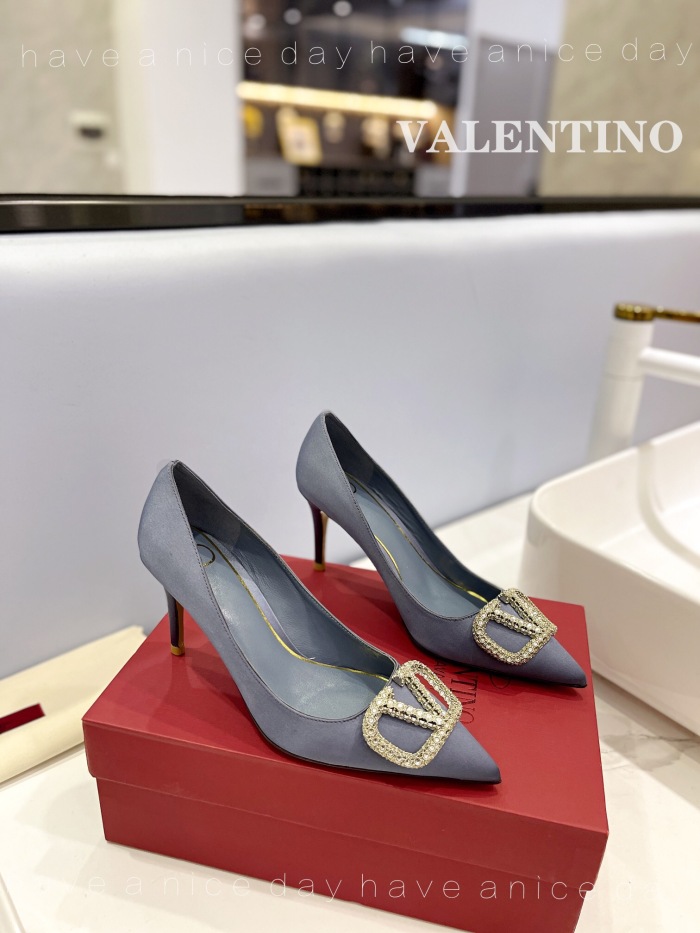 Valentino Vlogo Signature Satin Slingback Pumps Size 35-41 5-Color