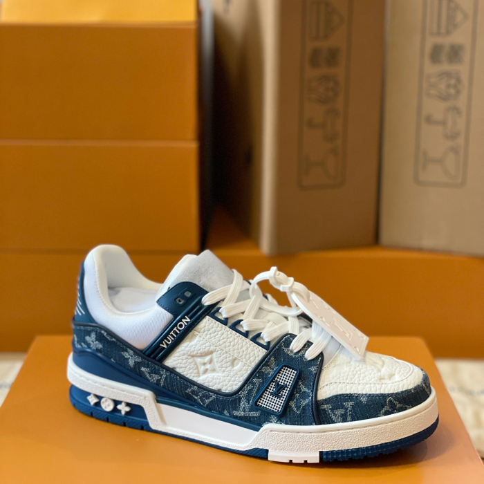 Louis Vuitton Trainer Monogram denim Sneaker Size 36-46  5-Color