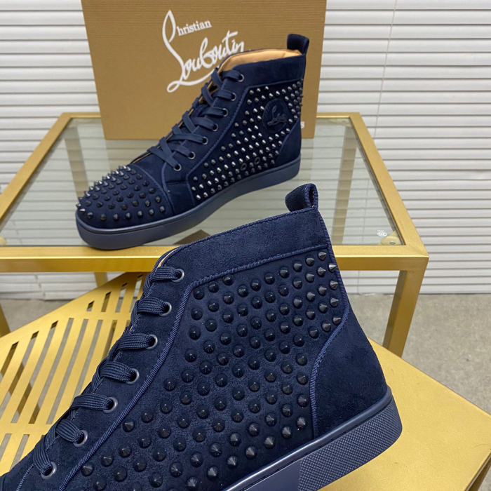 Christian Louboutin Louis Spikes High-Top Sneaker Size 36-46 10-Color