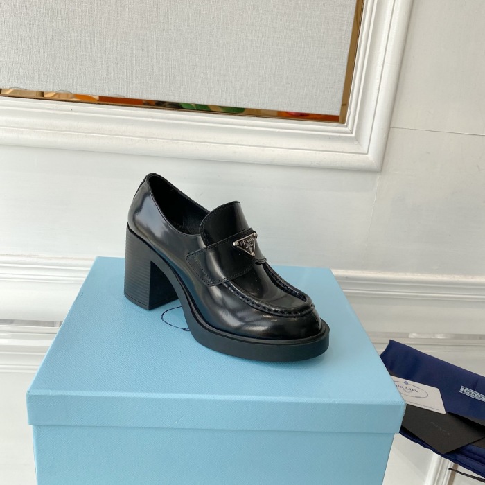 Prada Chocolate High-heeled Loafers Sneaker Size 35-40   3-Color
