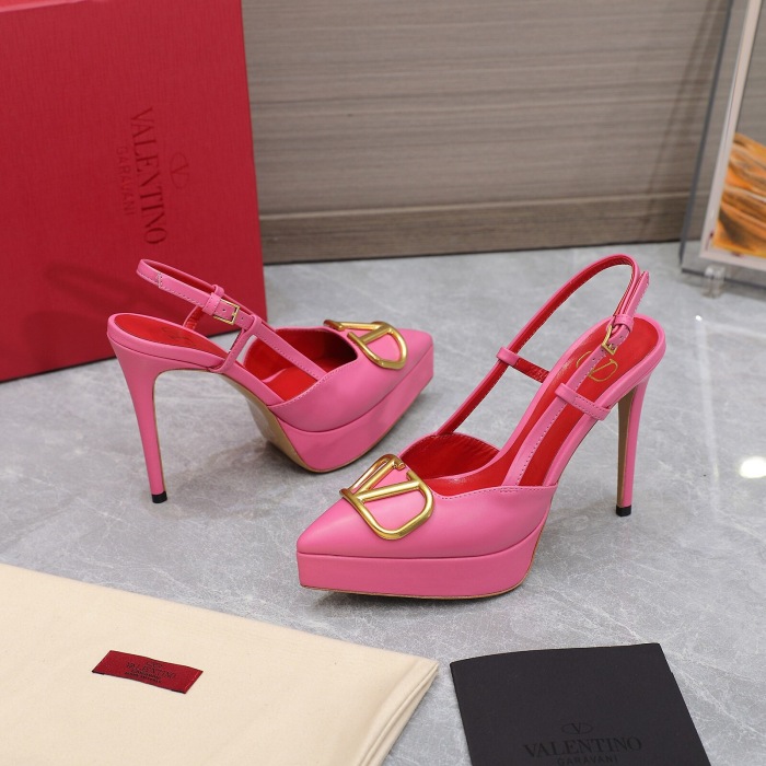 Valentino Vlogo Signature Calfskin Slingback Pumps Size 35-41 4-Color