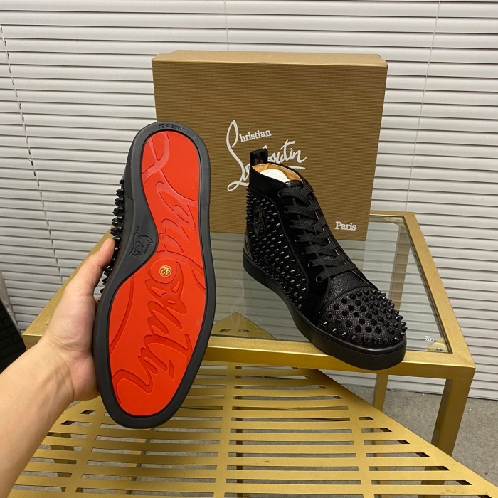 Christian Louboutin Louis Spikes High-Top Sneaker Size 36-46 10-Color