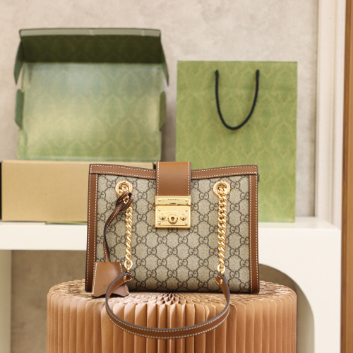 Gucci GG Supreme Padlock Women Shoulder Bags Size 26*18*10cm