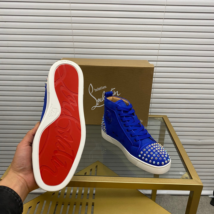 Christian Louboutin Louis Spikes High-Top Sneaker Size 36-46  5-Color