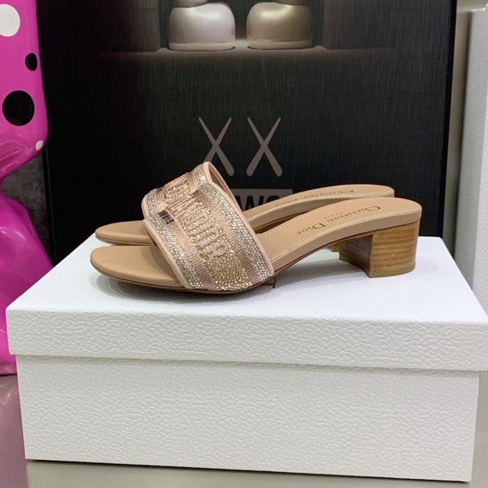 Dior Dway with Diamond Heeled Sandal Pumps Size 35-41 7-Color