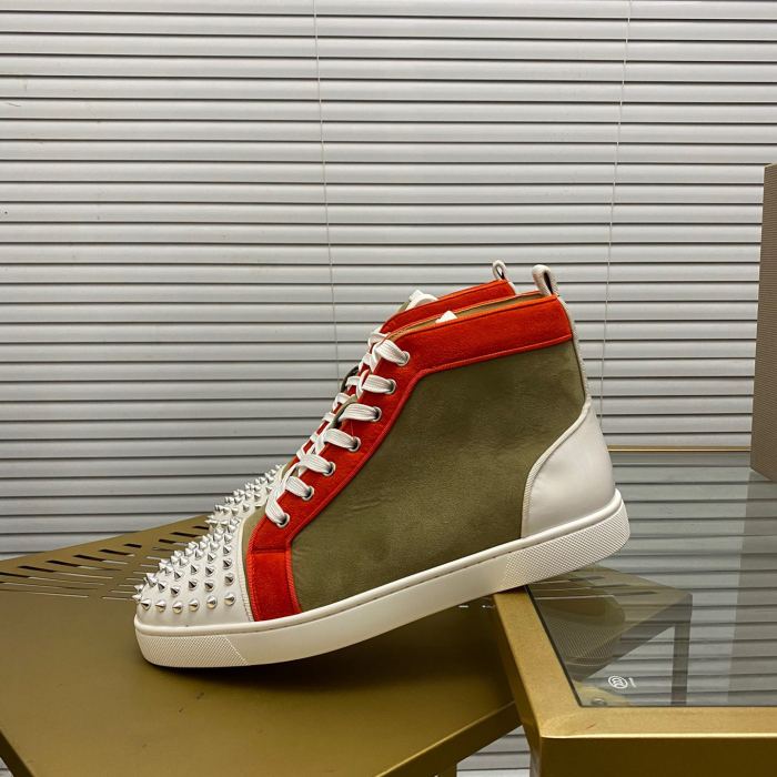 Christian Louboutin Lou Spikes High-Top Sneaker Size 36-46  9-Color