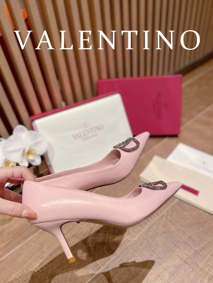 Valentino Vlogo Signature Satin Slingback Pumps Size 35-41 4-Color