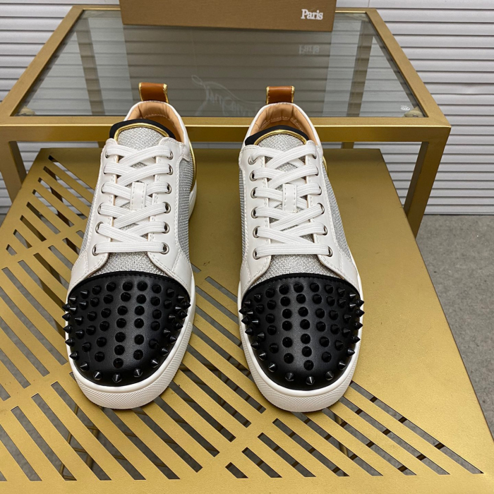 Christian Louboutin Louis Junior Spikes Sneaker Size 36-46  10-Color
