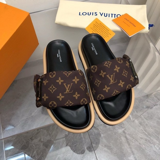 Louis Vuitton Pool Pillow Flat Comfort Slippers Size 36-46 5-Color