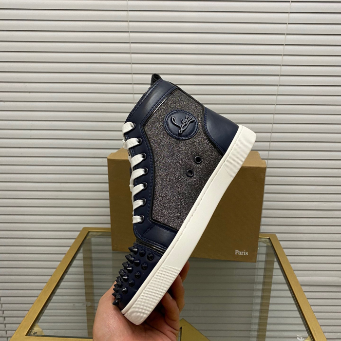 Christian Louboutin Lou Spikes High-Top Sneaker Size 36-46  10-Color