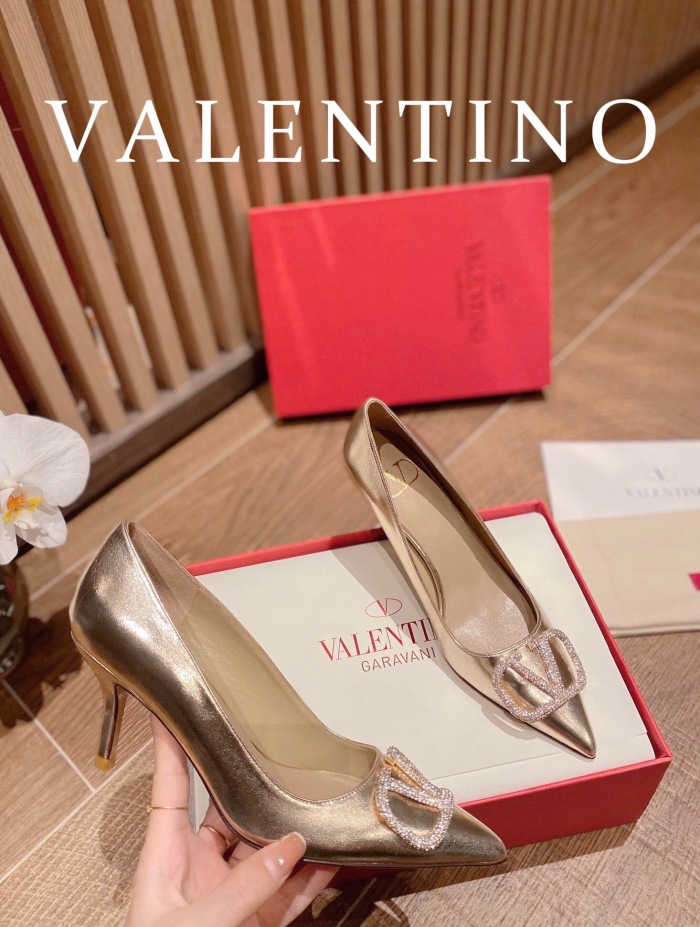 Valentino Vlogo Signature Satin Slingback Pumps Size 35-41 4-Color