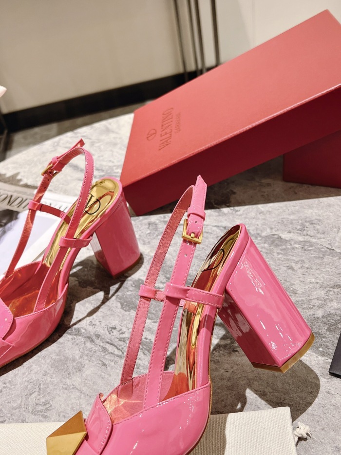 Valentino One Stud Patent Leather Slingback Pumps Size 35-41 4-Color