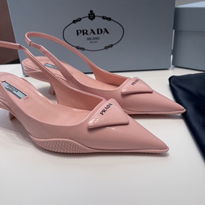Prada Soft Padded Leather Slingback Pumps Size 35-41 4-Color