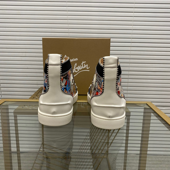 Christian Louboutin Lou Spikes High-Top Sneaker Size 36-46  9-Color