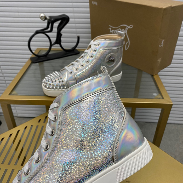 Christian Louboutin Lou Spikes High-Top Sneaker Size 36-46  10-Color